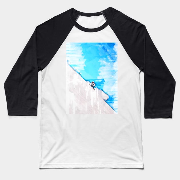 Skiing In Norway Abstract. For ski lovers. Baseball T-Shirt by ColortrixArt